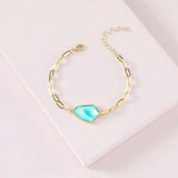 Geometric Faceted Stone Charm Bracelets for Women