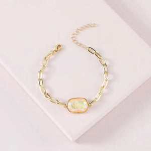 Geometric Faceted Stone Charm Bracelets for Women