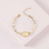 Geometric Faceted Stone Charm Bracelets for Women