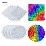 Square Round Silicone Coaster Molds for Epoxy - Set of 8