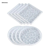Square Round Silicone Coaster Molds for Epoxy - Set of 8