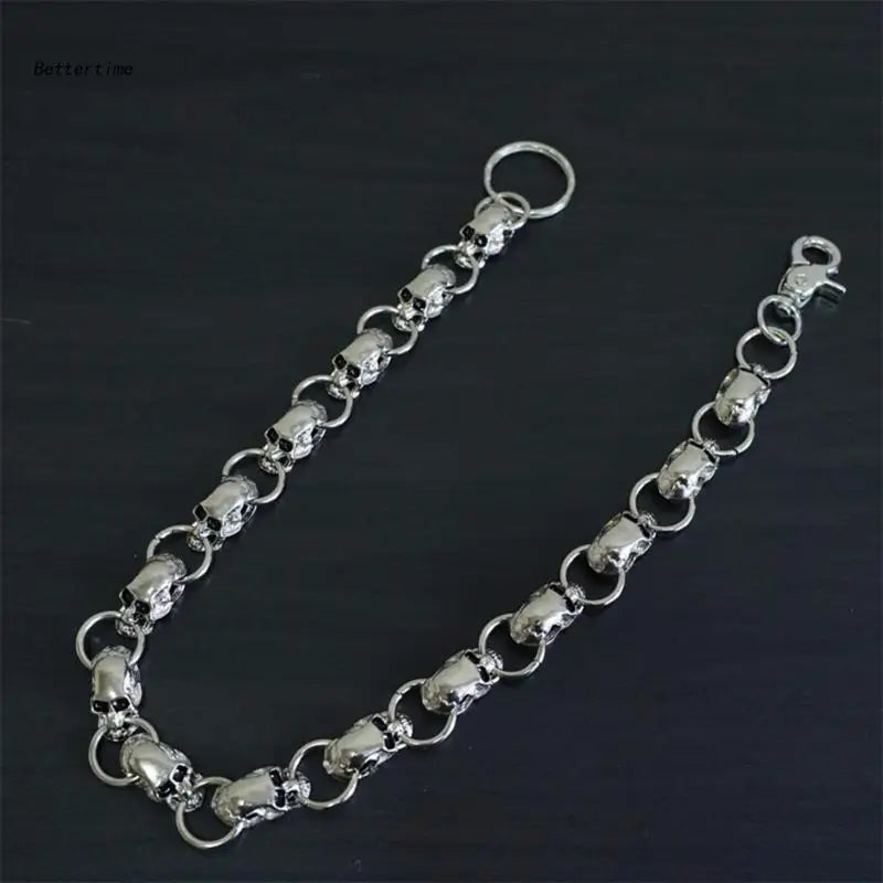 B36D Casual Skull Pant Chain Double Hook Heavy Strong Biker Wallet Chain