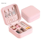 B36D Portable Flannel Jewelry Box Necklace Ring Earring Storage
