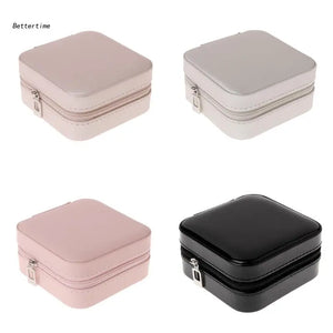 B36D Portable Flannel Jewelry Box Necklace Ring Earring Storage