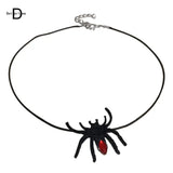 Halloween Theme Spider Bat Braided Rope Choker Necklace for Women