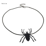 Halloween Theme Spider Bat Braided Rope Choker Necklace for Women