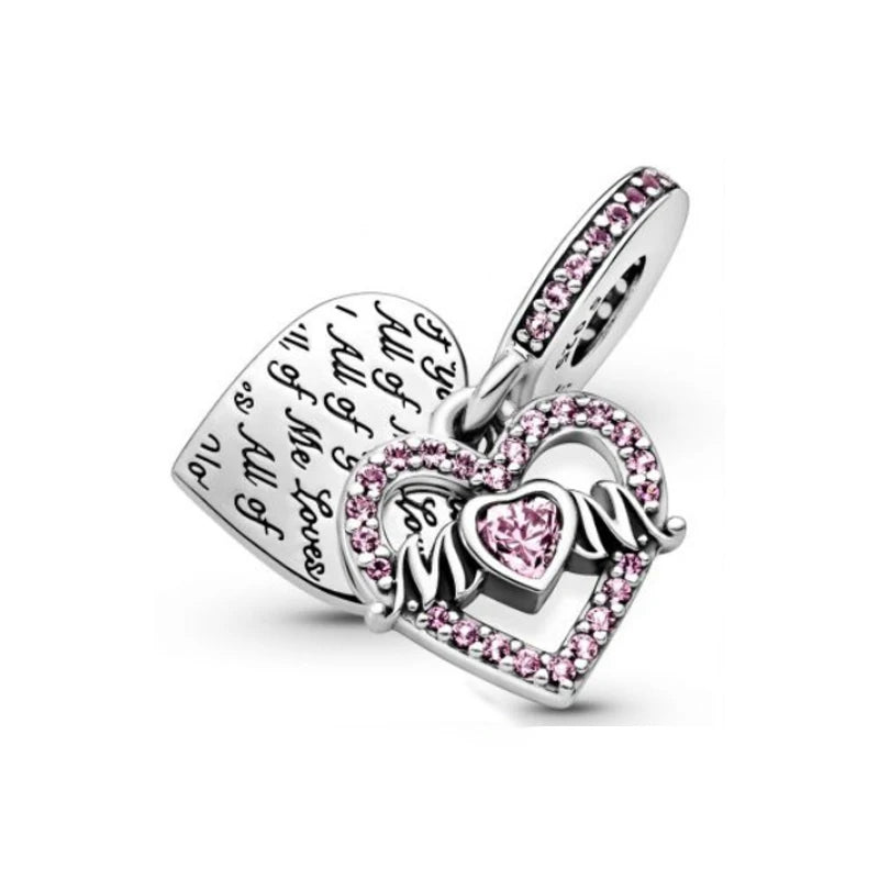 925 Sterling Silver Charm Bracelet Women Jewelry Mother Collection Logo
