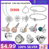 925 Sterling Silver Charm Bracelet Women Jewelry With Logo