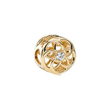 925 Silver Heart Charm Logo 769271C01 for Bracelet Golden Radiant Hearts