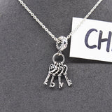 925 Sterling Silver O Carrier Pendant Necklace Rose Small Charm Women
