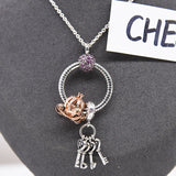 925 Silver O Pendant Necklace Rose Small O Charm Women