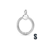 925 Silver O Pendant Necklace Rose Small O Charm Women