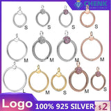 925 Silver O Pendant Necklace Rose Small O Charm Women