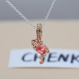 Sterling Silver 925 Charm Bracelet Bead Jewelry Logo Pendant