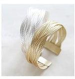 B8 Korea Alloy Weaving Manual Twist Bracelet Silver Bangle