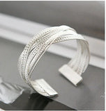 B8 Korea Alloy Weaving Manual Twist Bracelet Silver Bangle