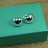 925 Sterling Silver Egg Shaped Hoop Earrings Romantic Jewelry