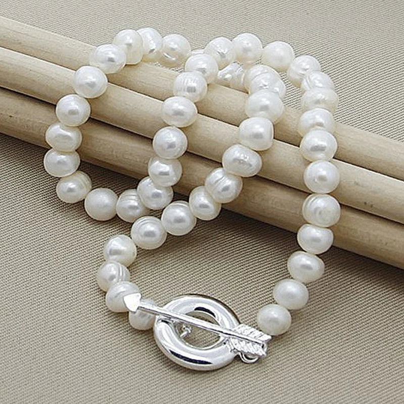 925 Silver Freshwater Pearl Necklace for Women