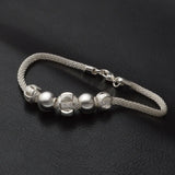 925 Silver Beaded Bracelet Woman Jewelry Gift