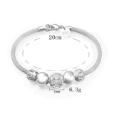 925 Silver Beaded Bracelet Woman Jewelry Gift