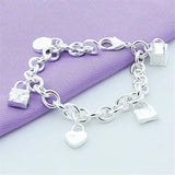 925 Silver Bracelet Five Lock Bangles Wedding Jewelry