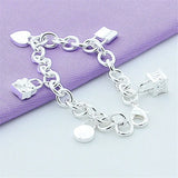925 Silver Bracelet Five Lock Bangles Wedding Jewelry