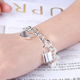 925 Silver Bracelet Five Lock Bangles Wedding Jewelry
