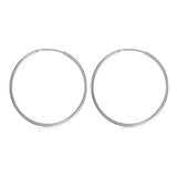 925 Silver Round Circle 35/50mm Hoop Earrings Wedding Engagement Party Jewelry