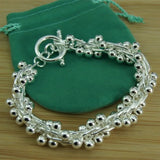 925 Silver Grape Bead Chain Bracelet For Woman