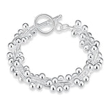 925 Silver Grape Bead Chain Bracelet For Woman