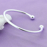 925 Silver Bead Bracelet Bangle Wedding Party Jewelry Gift