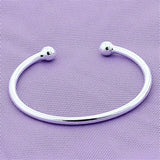 925 Silver Bead Bracelet Bangle Wedding Party Jewelry Gift