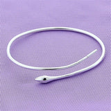 925 Silver Snake Open Bangle Jewelry Women Gift