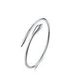 925 Silver Snake Open Bangle Jewelry Women Gift