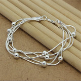 925 Silver Heart-Shaped Bracelet Women's Party Charm Jewelry Gift