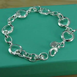 925 Silver Round Heart Bracelet Top Jewelry For Women Wedding Engagement