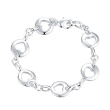 925 Silver Round Heart Bracelet Top Jewelry For Women Wedding Engagement