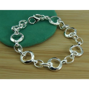925 Silver Round Heart Bracelet Top Jewelry For Women Wedding Engagement