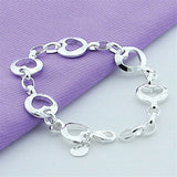 925 Silver Round Heart Bracelet Top Jewelry For Women Wedding Engagement