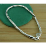 925 Silver 3mm Snake Chain Bracelet For Women Charm Wedding Jewelry Gift