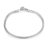 925 Silver 3mm Snake Chain Bracelet For Women Charm Wedding Jewelry Gift