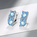 925 Silver Zircon Diamond Earrings Wedding Jewelry Gift