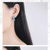 925 Silver Zircon Diamond Earrings Wedding Jewelry Gift