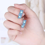925 Silver Zircon Diamond Earrings Wedding Jewelry Gift