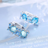 925 Silver Zircon Diamond Earrings Wedding Jewelry Gift