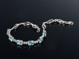 925 Silver Bracelet Sapphire Charm Jewelry Gift