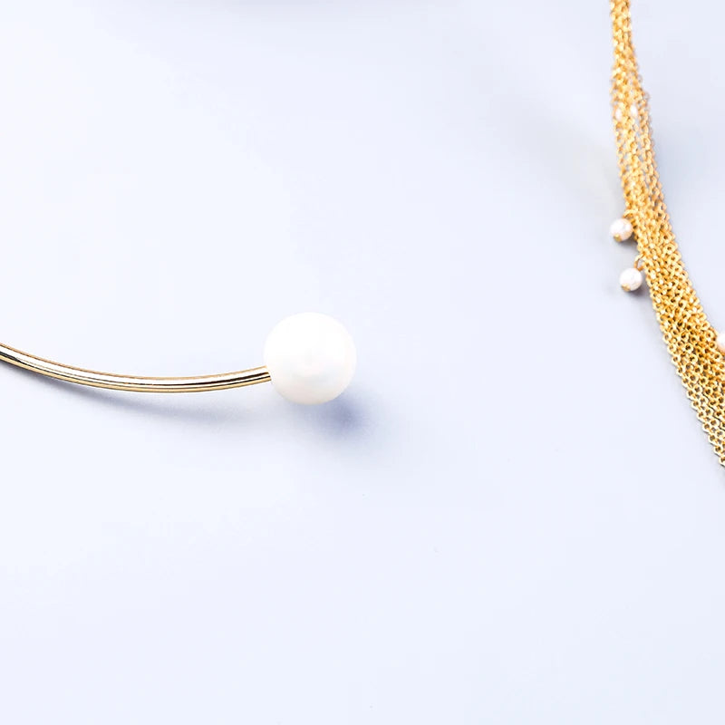 Acrylic Pearl Hyperbole Long Chains Tassel Torques Women Gift