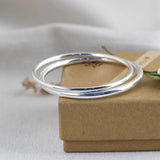 925 Silver Bangles Hollow Bracelet 58mm Glossy Jewelry