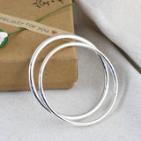 925 Silver Bangles Hollow Bracelet 58mm Glossy Jewelry
