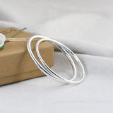 925 Silver Bangles Hollow Bracelet 58mm Glossy Jewelry